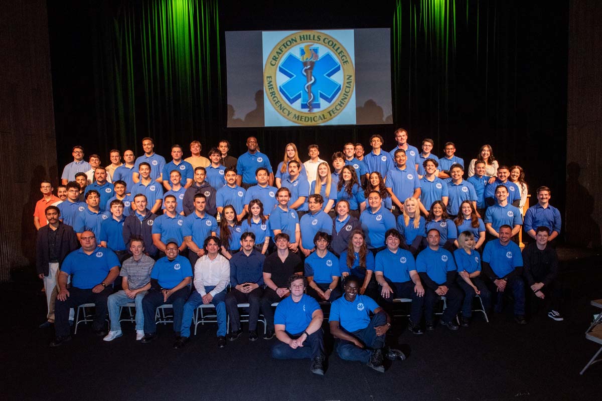 Emergency Medical Technician graduates at Crafton Hills College.