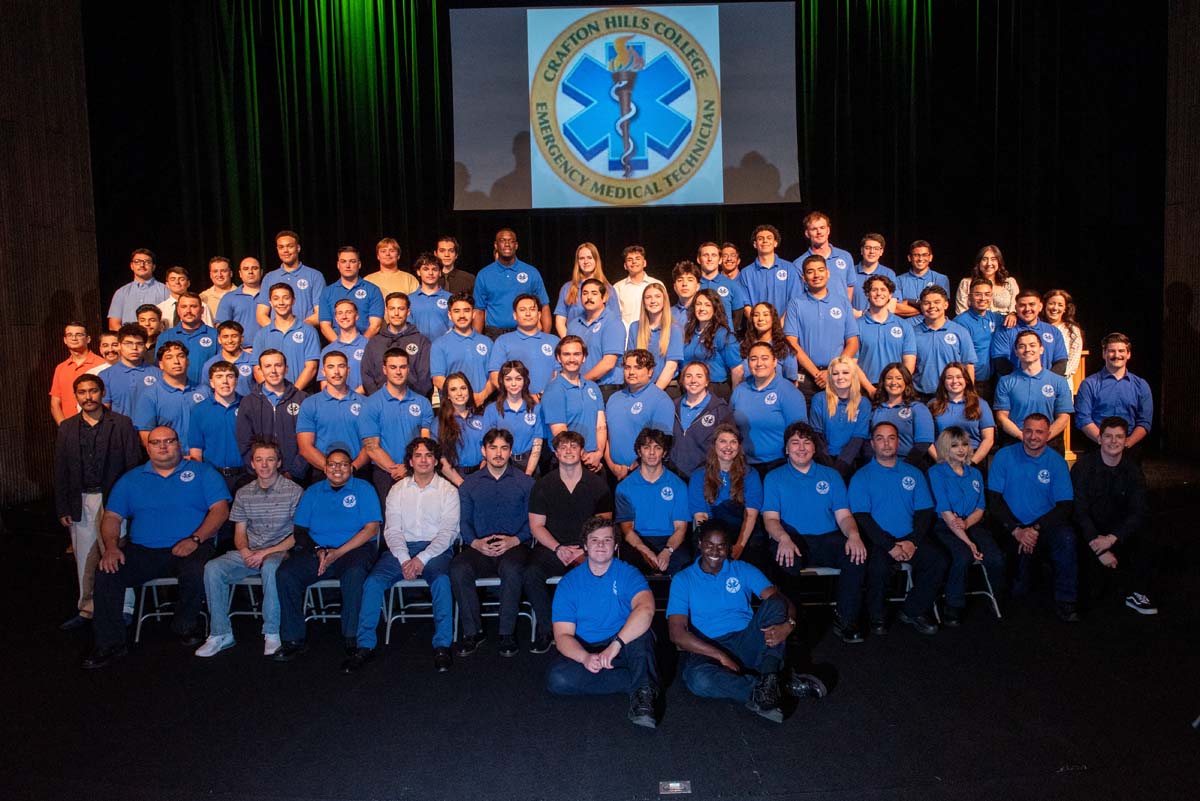 Emergency Medical Technician graduates at Crafton Hills College.