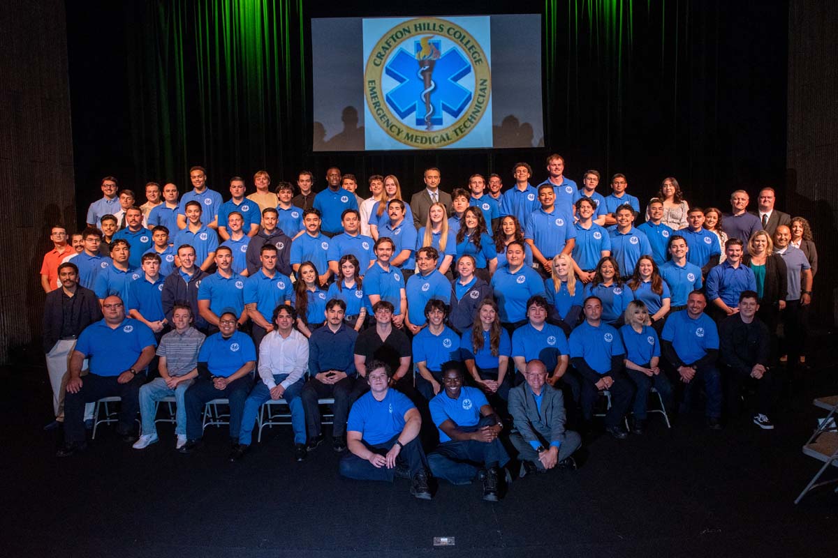 Emergency Medical Technician graduates at Crafton Hills College.