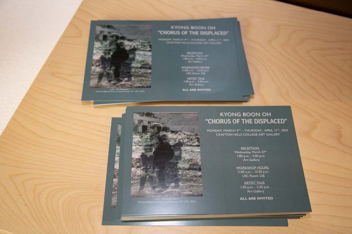 People attending the Art Exhibit