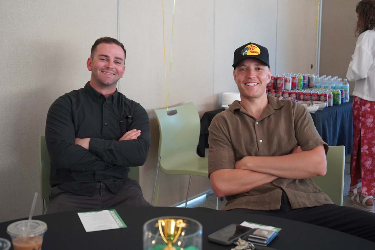 People enjoying the Athletics Banquet