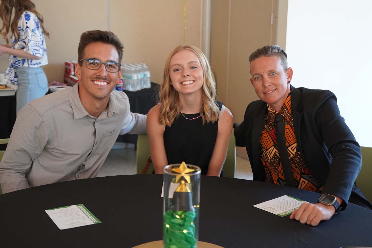 People enjoying the Athletics Banquet