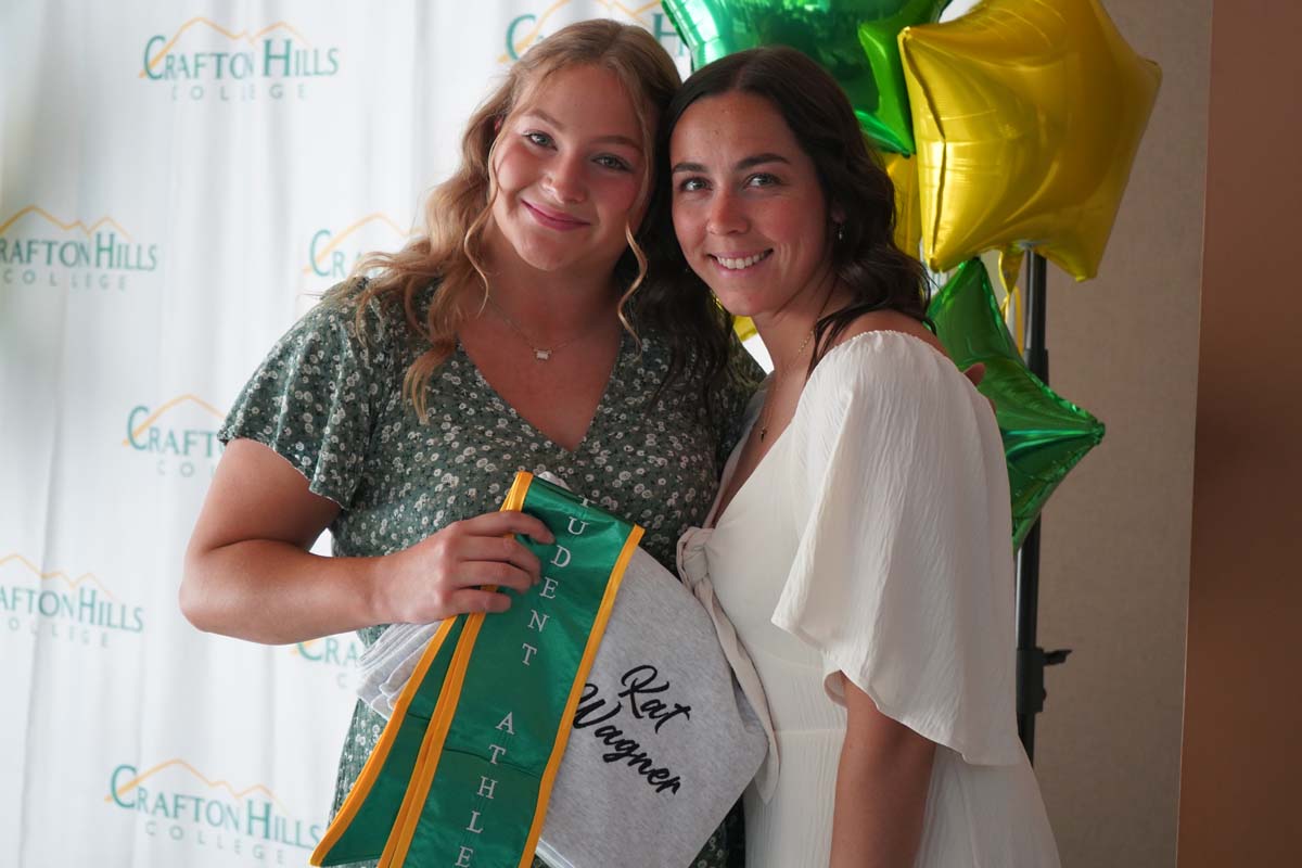 People enjoying the Athletics Banquet