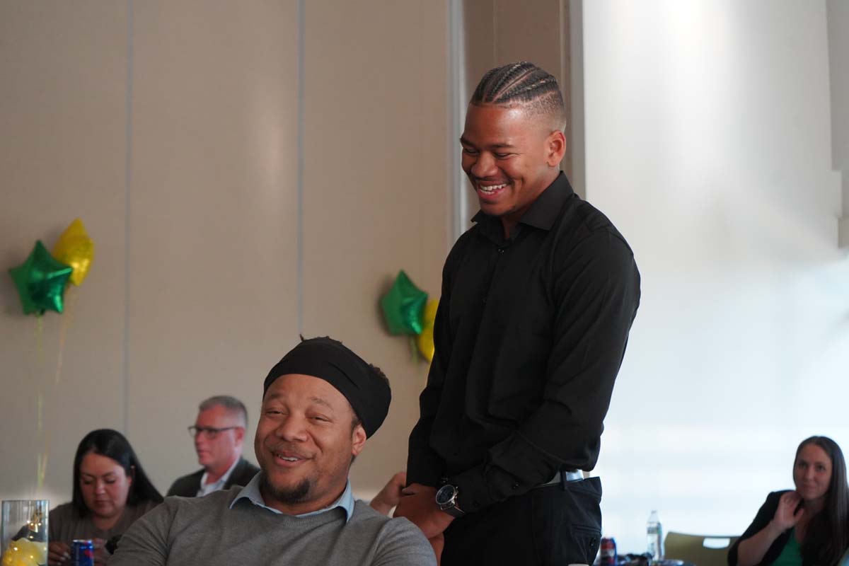 People enjoying the Athletics Banquet