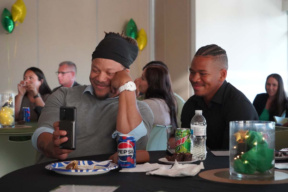 People enjoying the Athletics Banquet