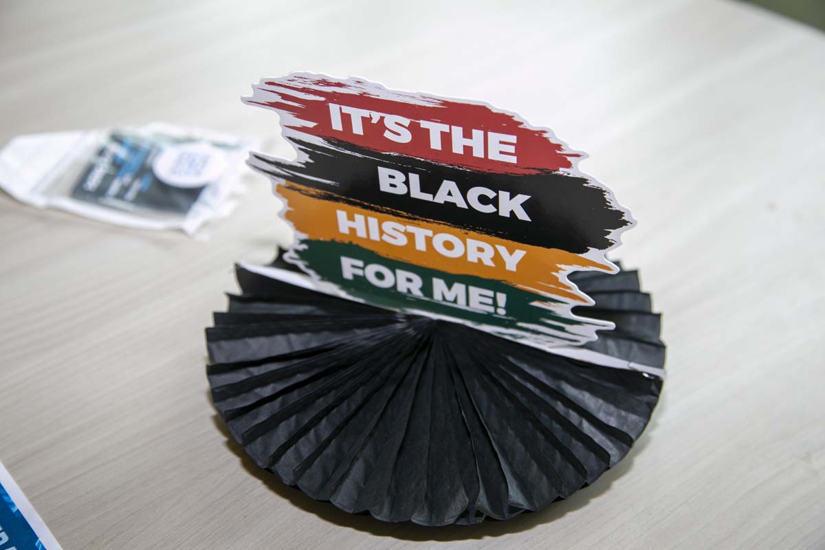 People enjoying the Black History Month closing ceremony