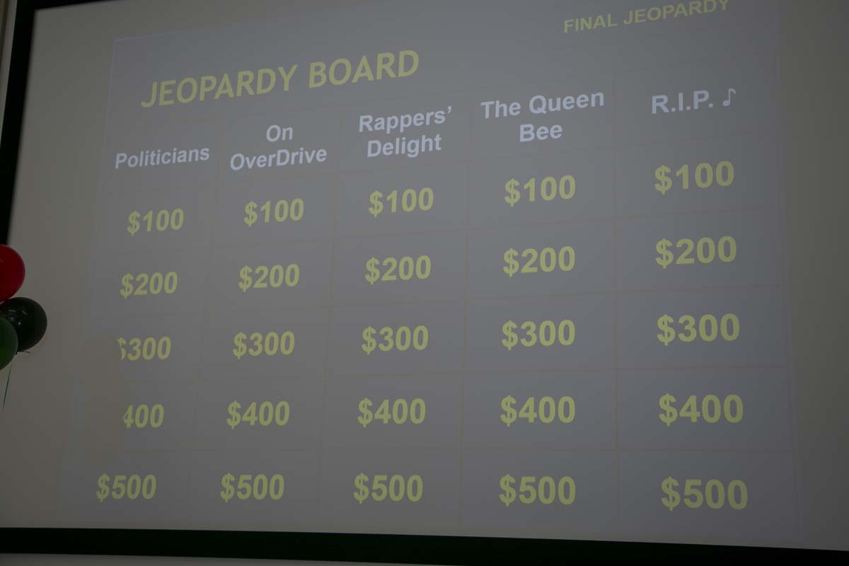 People enjoying the Black History Month closing ceremony