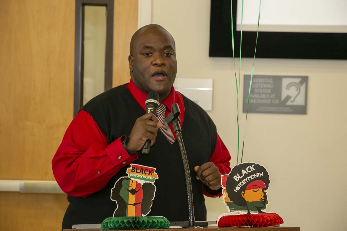 People enjoying the Black History Month closing ceremony