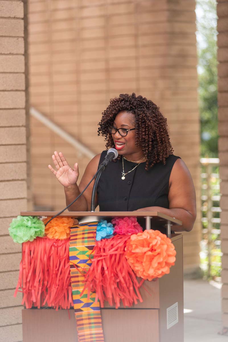 Attendees enjoing the Multicultural Center Grand Opening