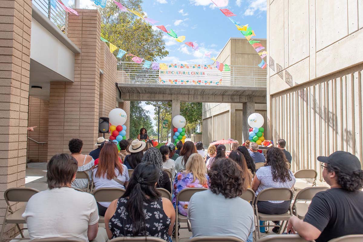 Attendees enjoing the Multicultural Center Grand Opening