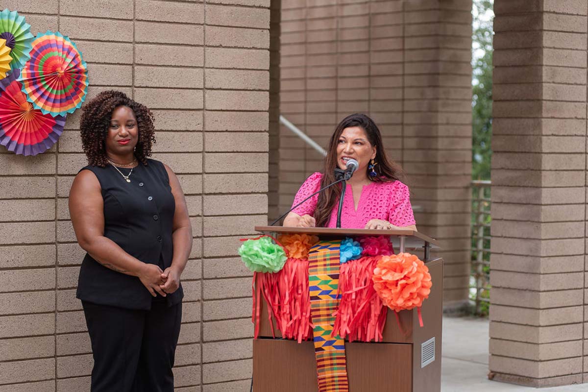 Attendees enjoing the Multicultural Center Grand Opening