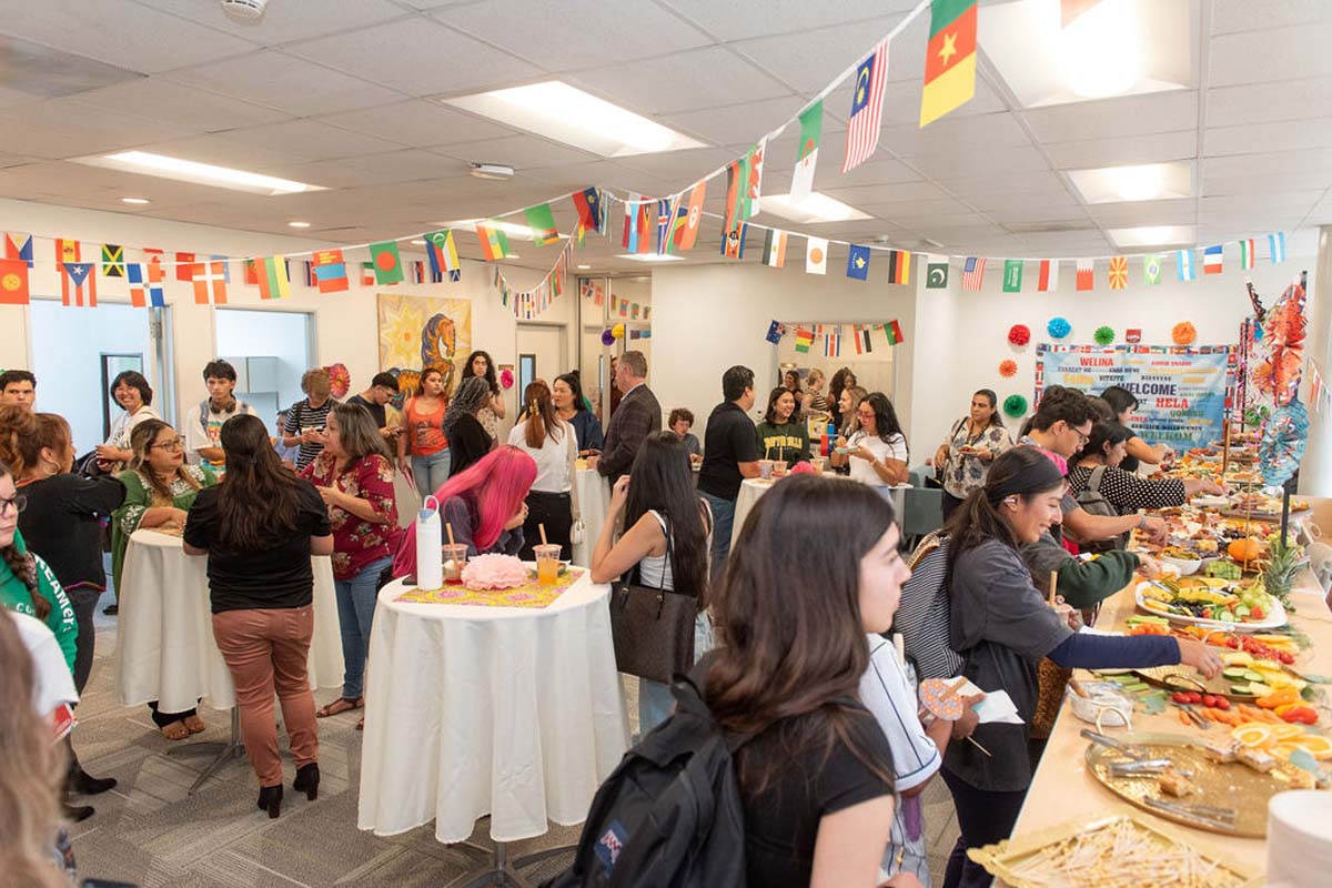 Attendees enjoing the Multicultural Center Grand Opening