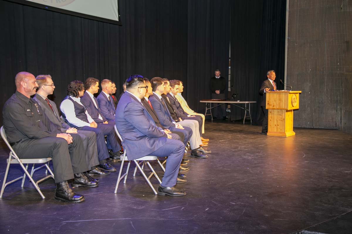 People enjoying EMT graduation