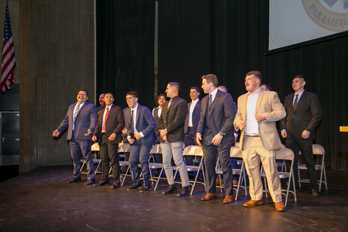 People enjoying EMT graduation