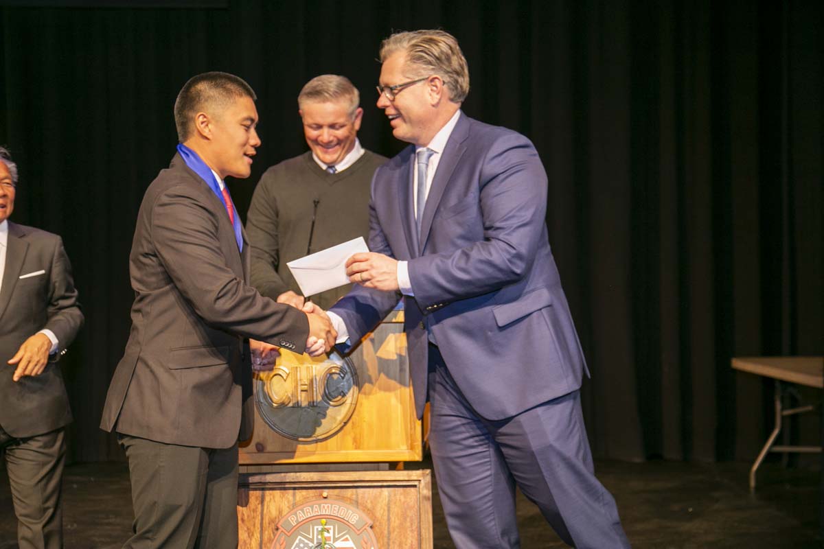 People enjoying EMT graduation