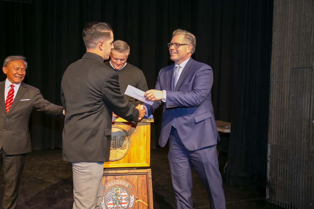 People enjoying EMT graduation