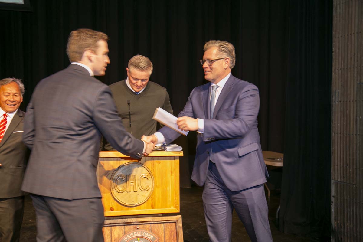 People enjoying EMT graduation