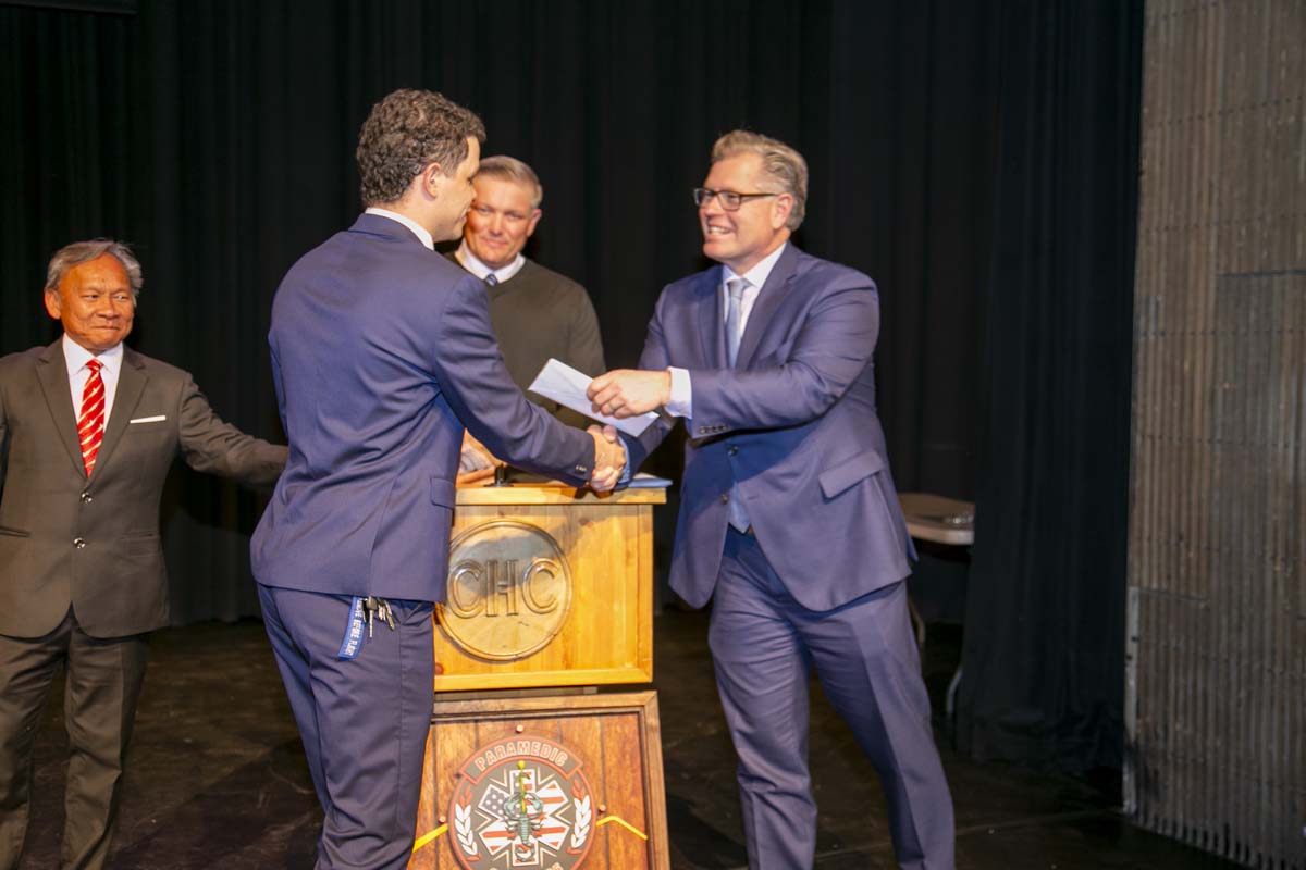 People enjoying EMT graduation