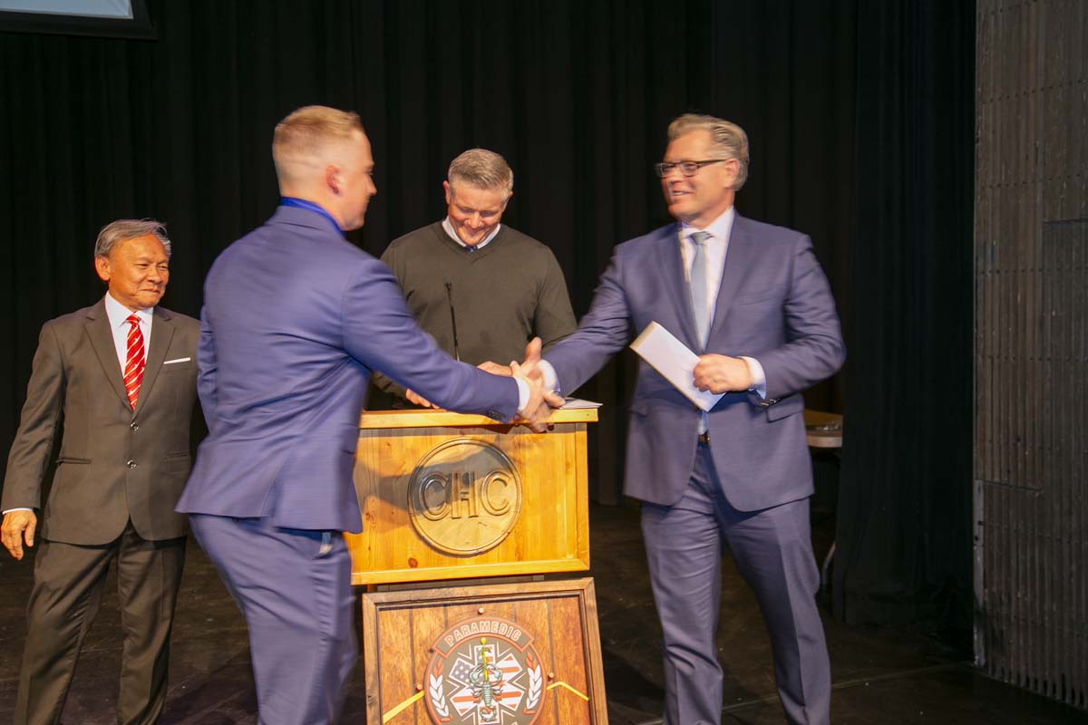 People enjoying EMT graduation