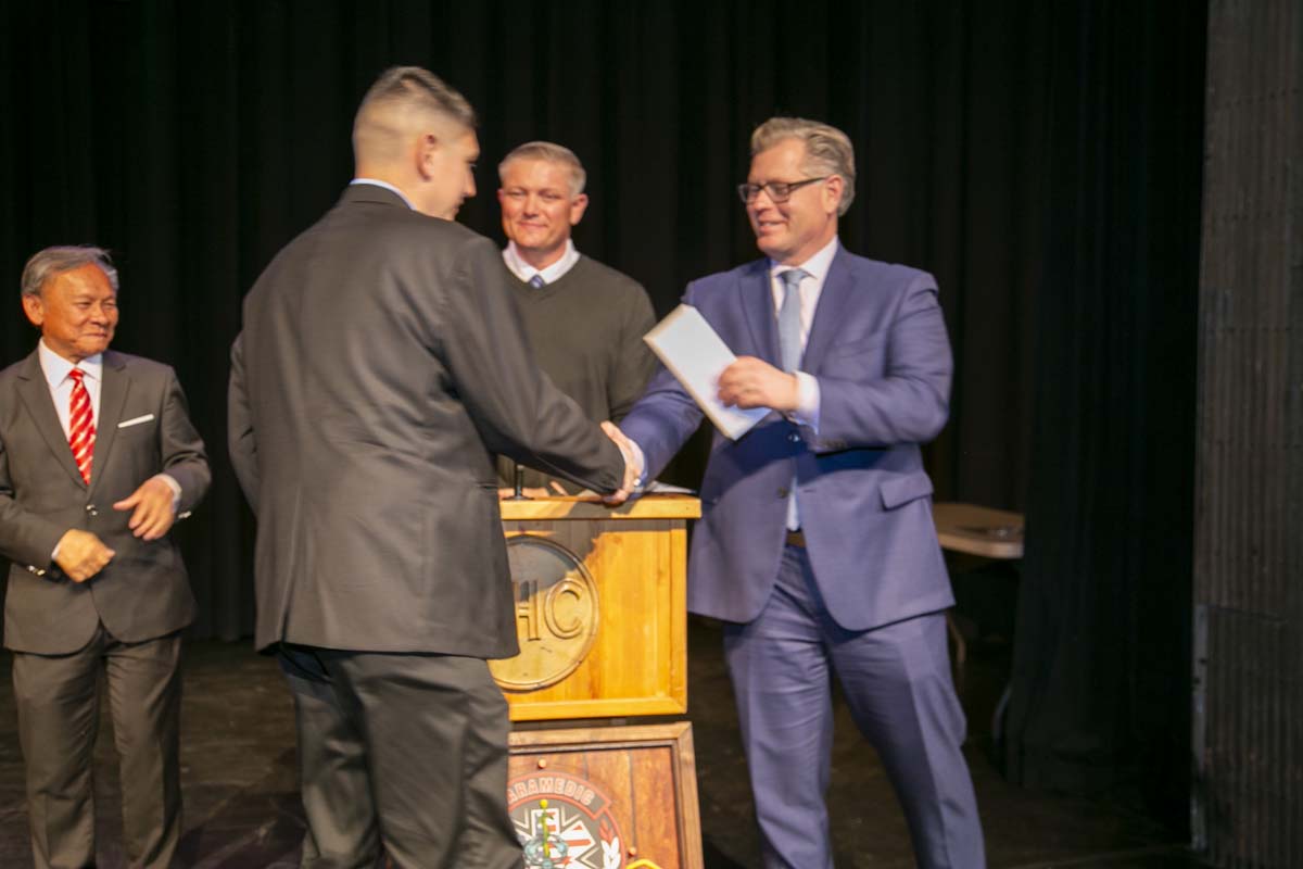 People enjoying EMT graduation