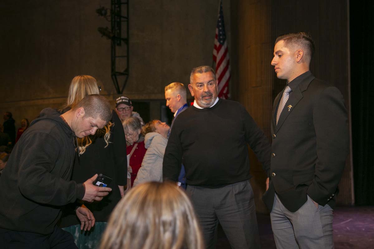 People enjoying EMT graduation