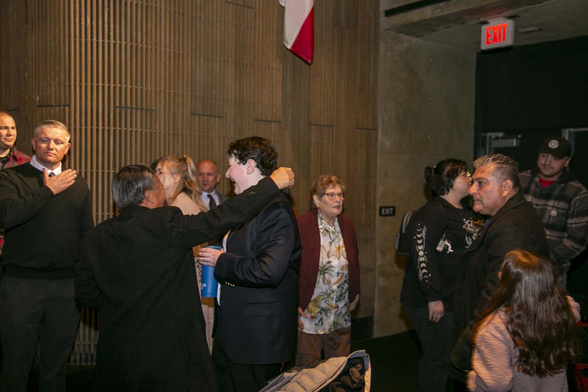 People enjoying EMT graduation