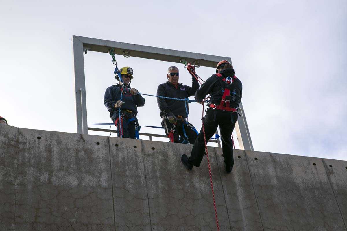 Girls attend the Empowerment Camp at Fire Academy.