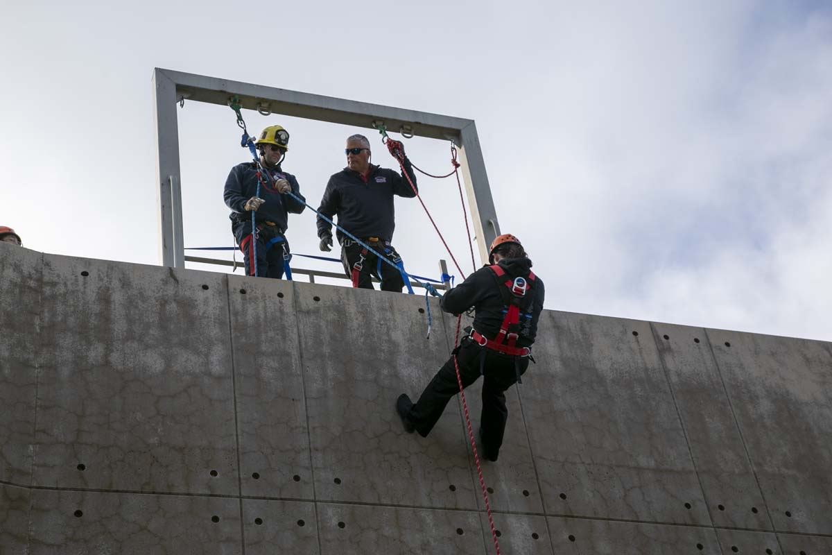 Girls attend the Empowerment Camp at Fire Academy.