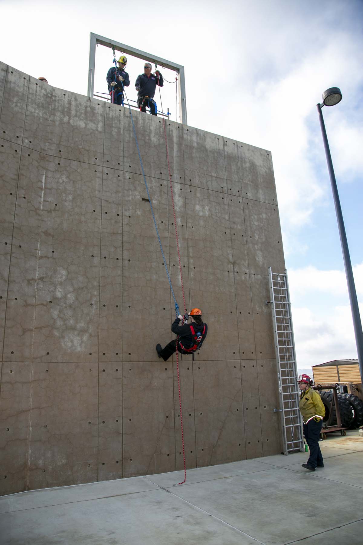 Girls attend the Empowerment Camp at Fire Academy.