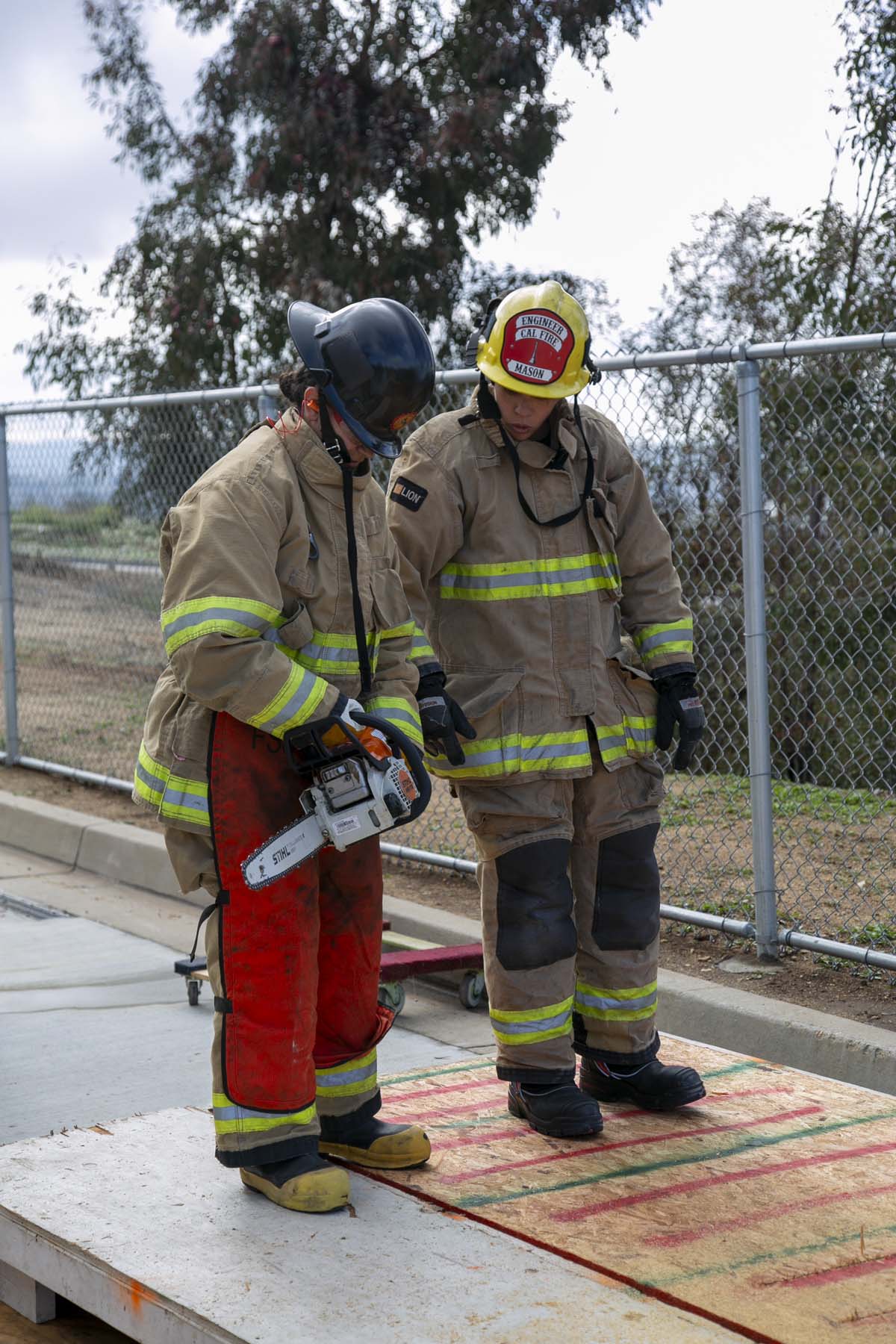 Girls attend the Empowerment Camp at Fire Academy.