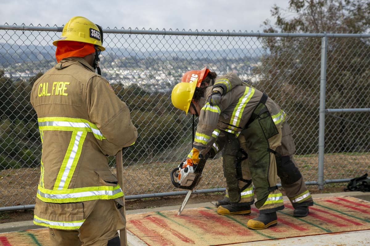 Girls attend the Empowerment Camp at Fire Academy.