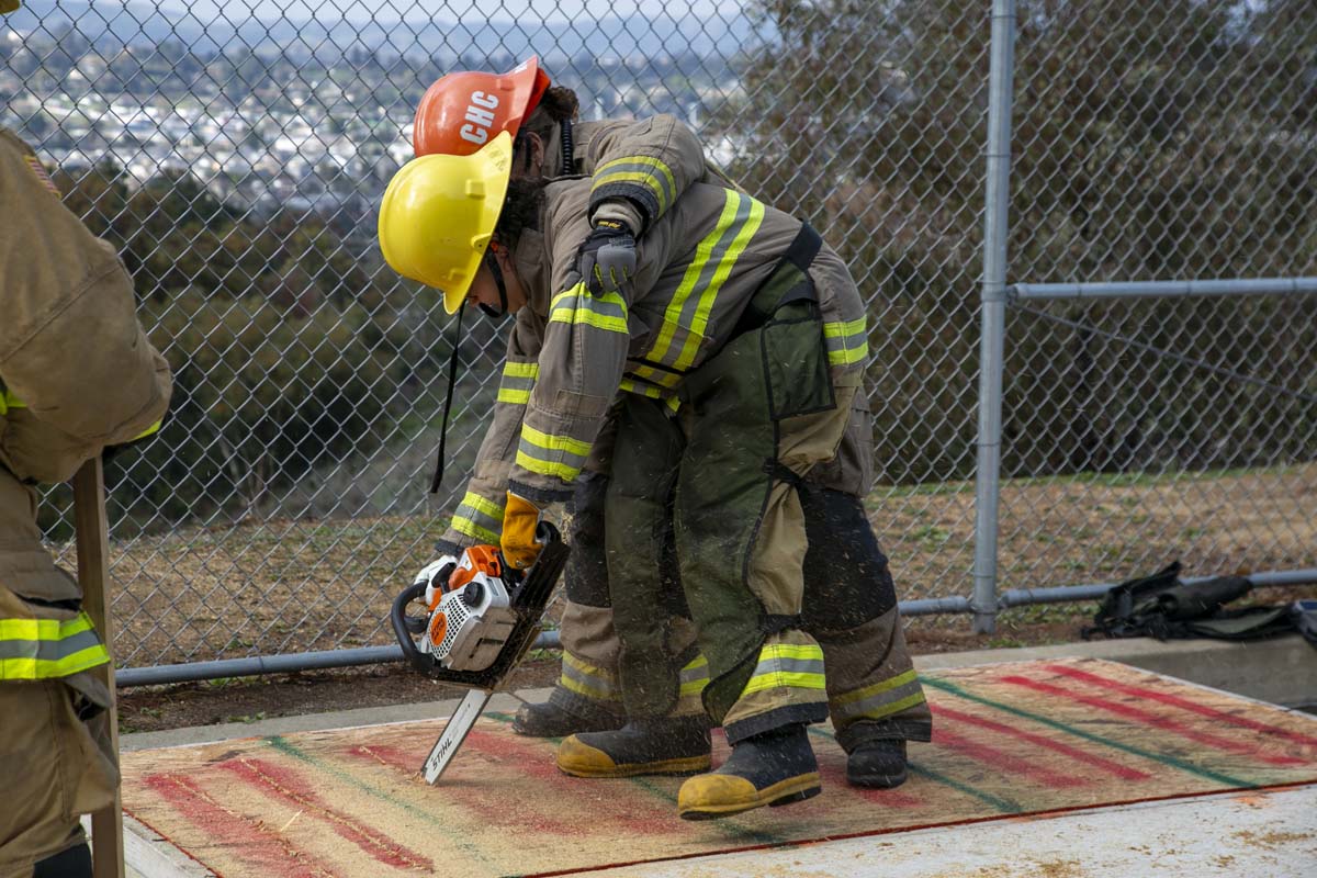 Girls attend the Empowerment Camp at Fire Academy.