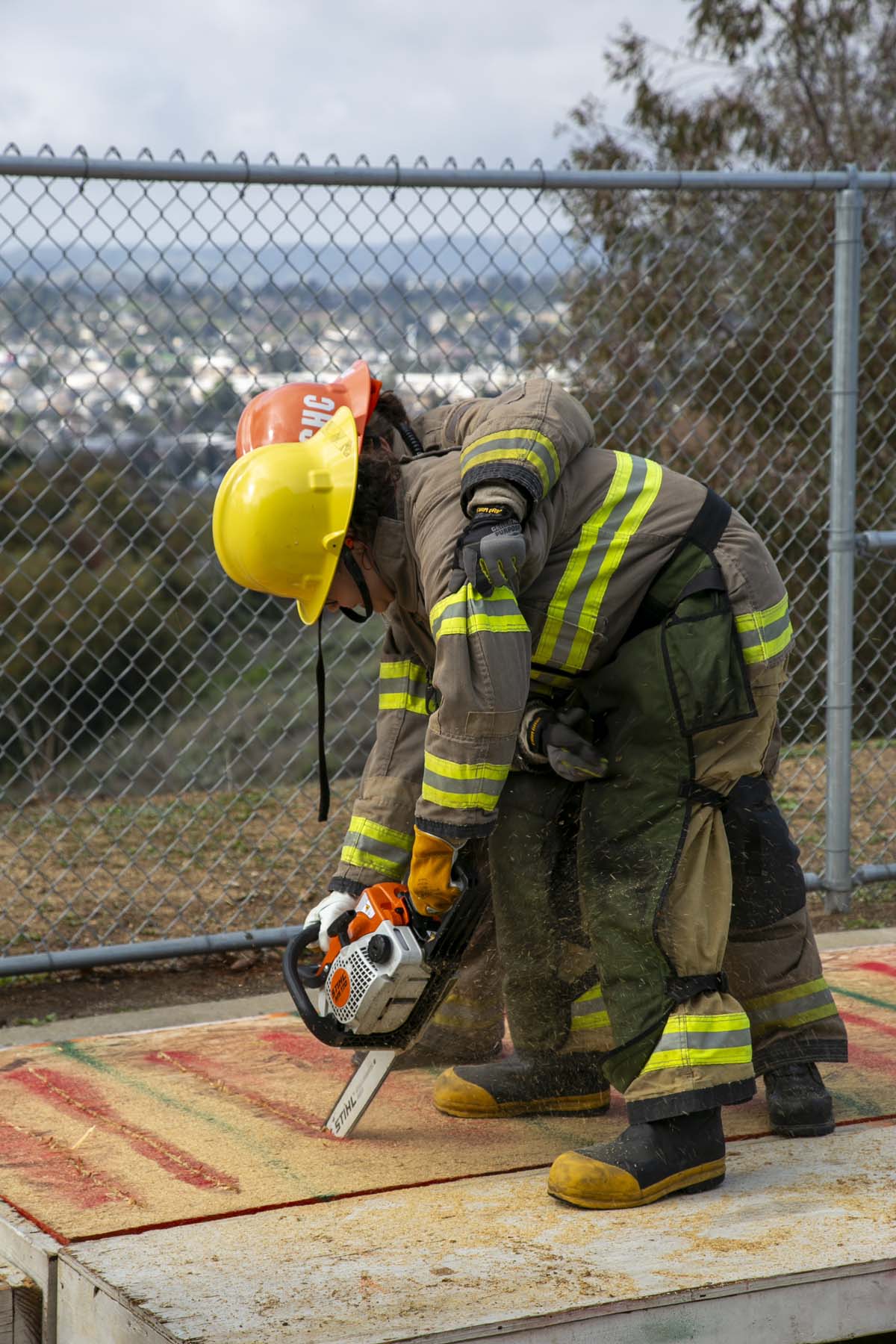 Girls attend the Empowerment Camp at Fire Academy.