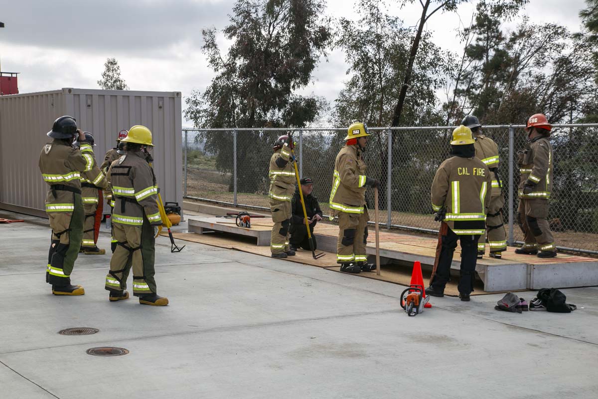 Girls attend the Empowerment Camp at Fire Academy.
