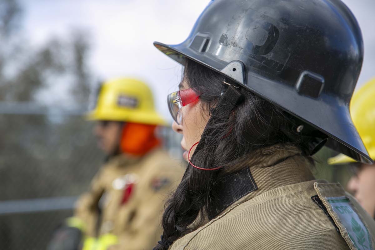 Girls attend the Empowerment Camp at Fire Academy.