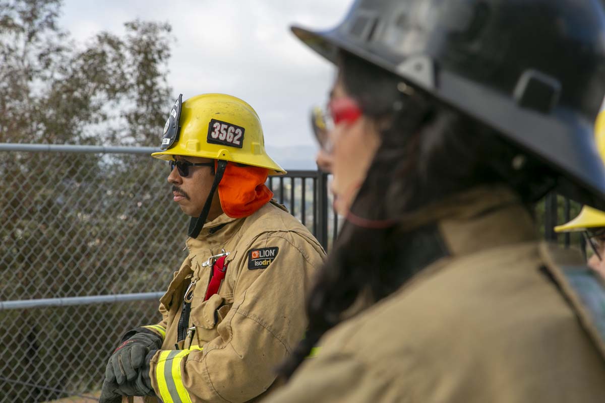 Girls attend the Empowerment Camp at Fire Academy.