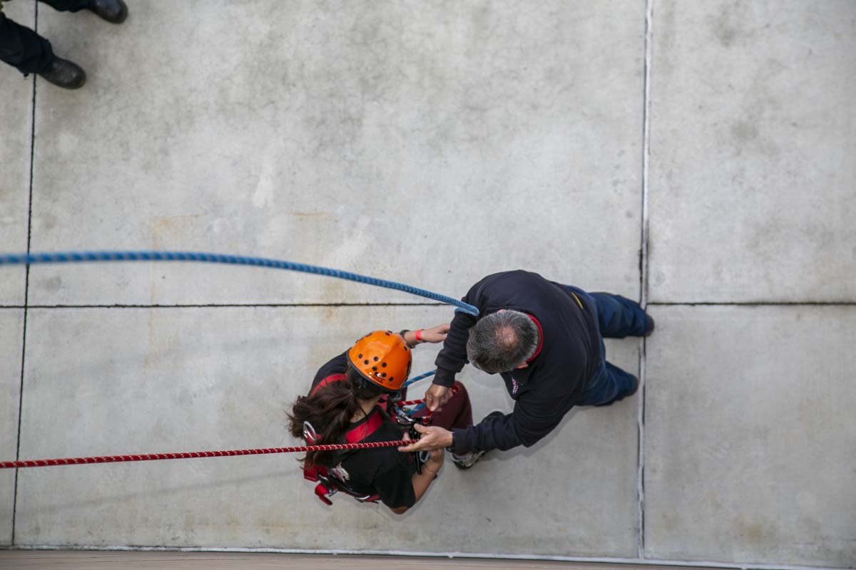 Girls attend the Empowerment Camp at Fire Academy.