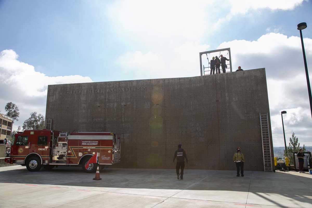 Girls attend the Empowerment Camp at Fire Academy.
