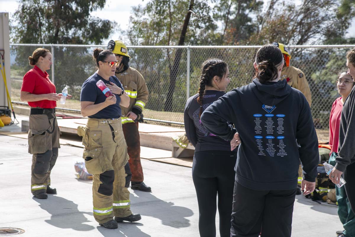 Girls attend the Empowerment Camp at Fire Academy.