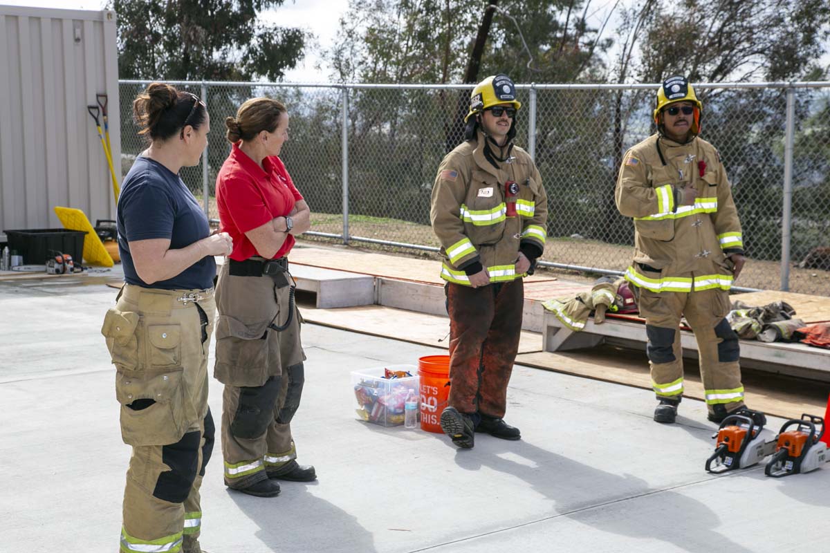 Girls attend the Empowerment Camp at Fire Academy.