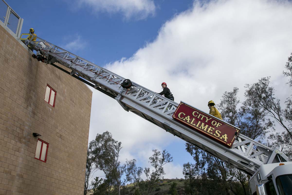 Girls attend the Empowerment Camp at Fire Academy.