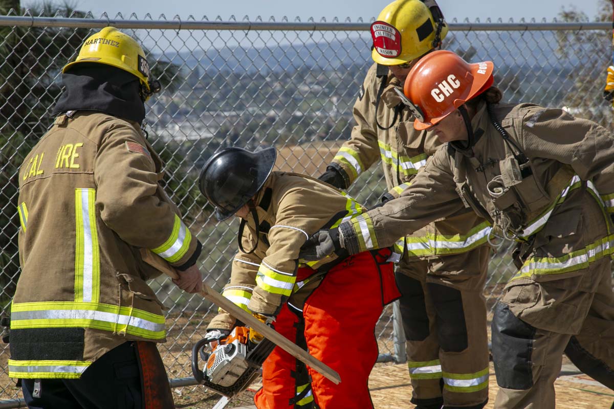 Girls attend the Empowerment Camp at Fire Academy.