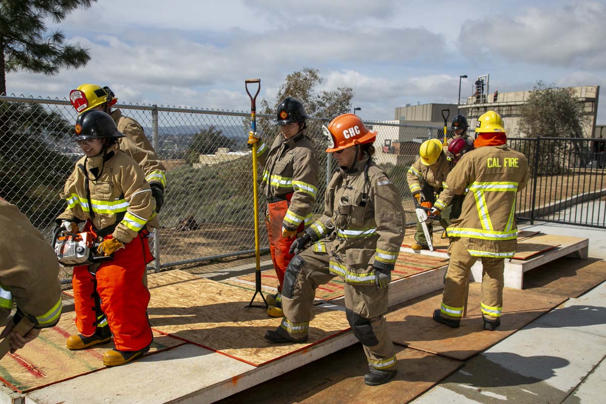 Girls attend the Empowerment Camp at Fire Academy.
