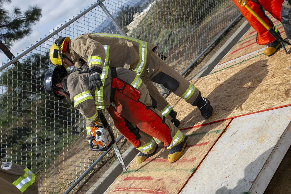 Girls attend the Empowerment Camp at Fire Academy.