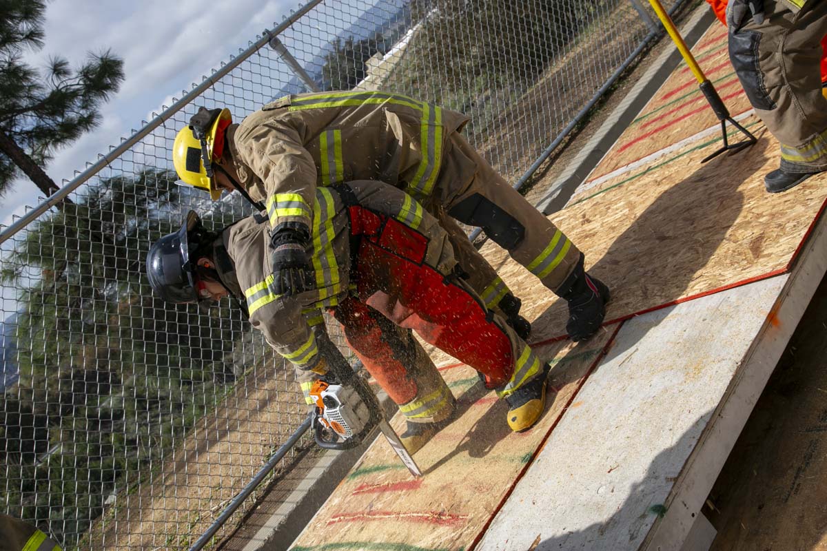 Girls attend the Empowerment Camp at Fire Academy.