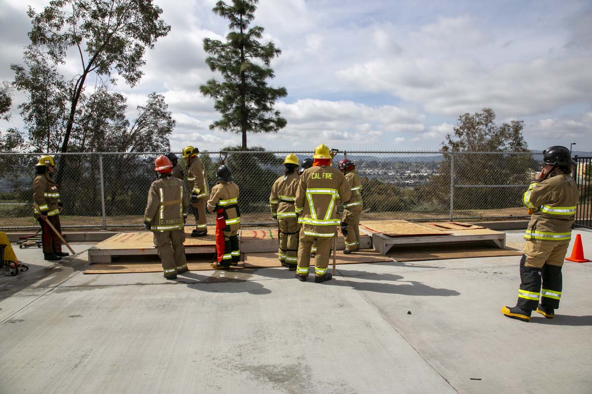 Girls attend the Empowerment Camp at Fire Academy.