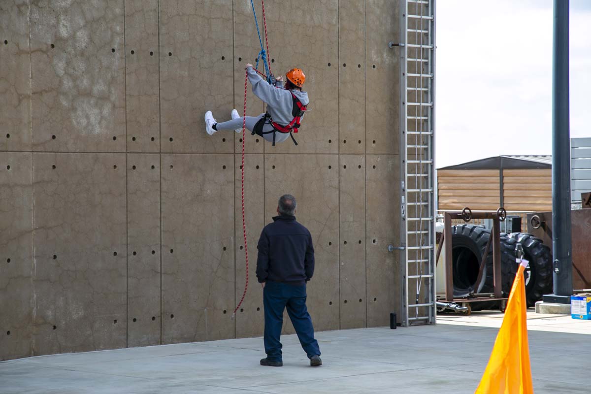 Girls attend the Empowerment Camp at Fire Academy.