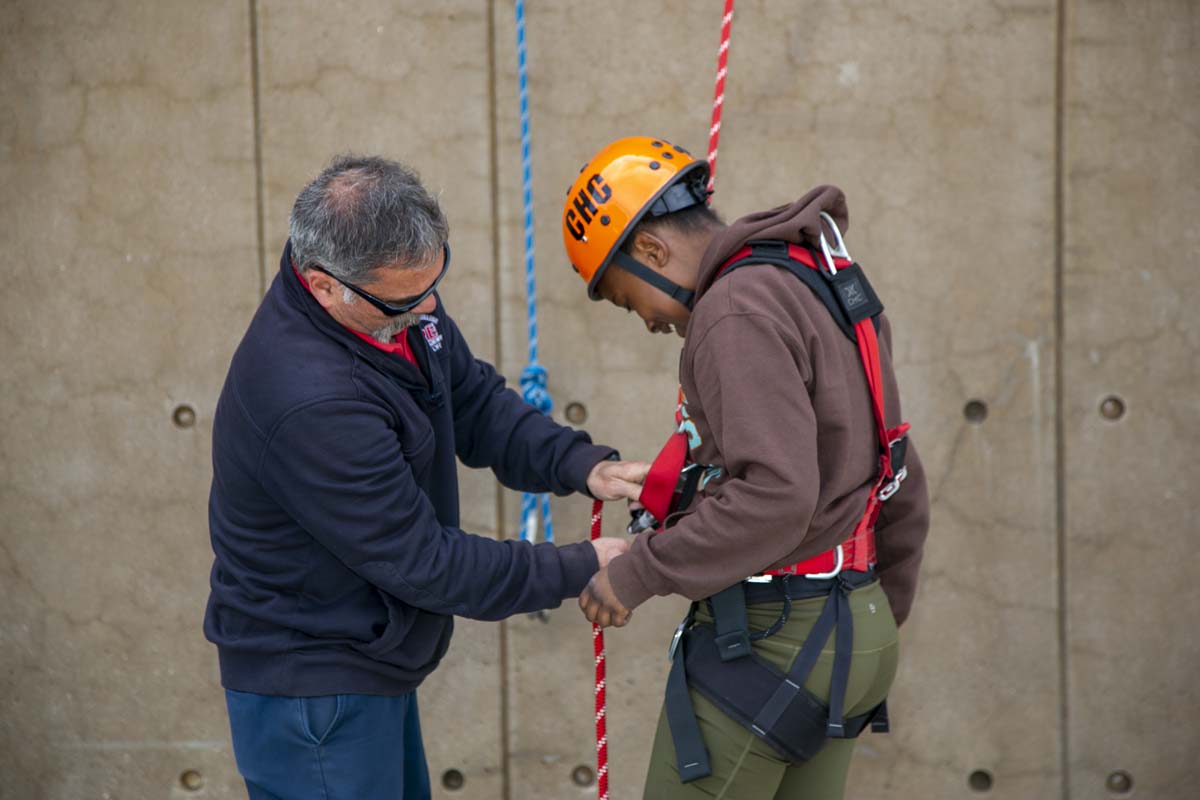 Girls attend the Empowerment Camp at Fire Academy.