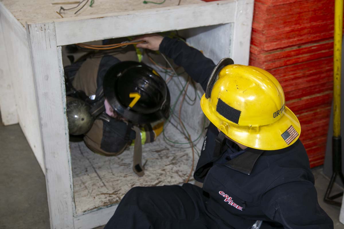 Girls attend the Empowerment Camp at Fire Academy.