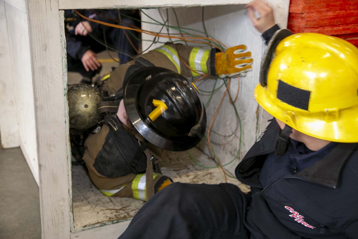 Girls attend the Empowerment Camp at Fire Academy.